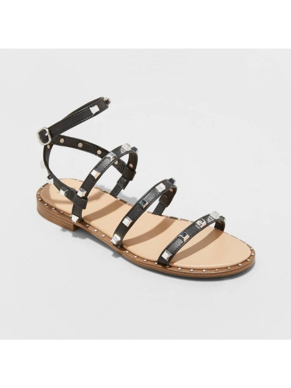 Womens Astrid Studded Strappy Sandals - A New Day™ Size 7 Black